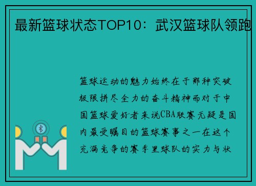 最新篮球状态TOP10：武汉篮球队领跑